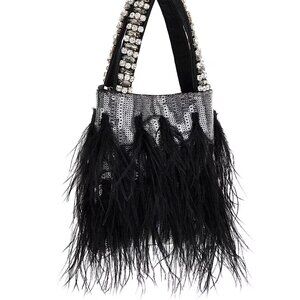GUESS Misae Sequin Mini Tote-BLACK